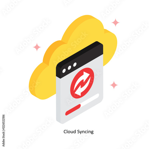 Cloud Syncing Vector Filled Icon Style. Eps 10 File