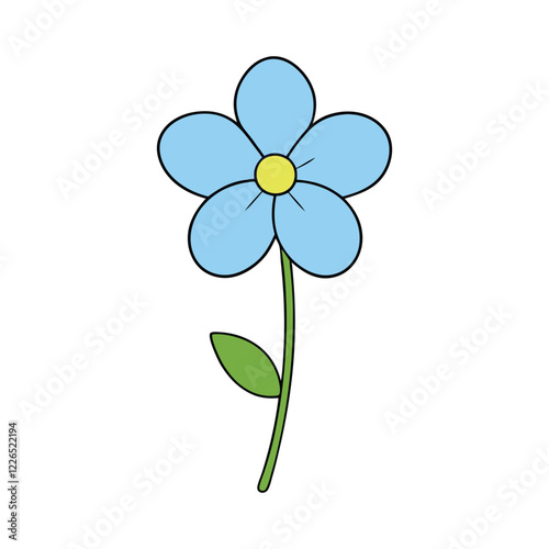 Forget me not flower on a white background.