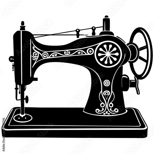 Vintage Sewing Silhouette on White