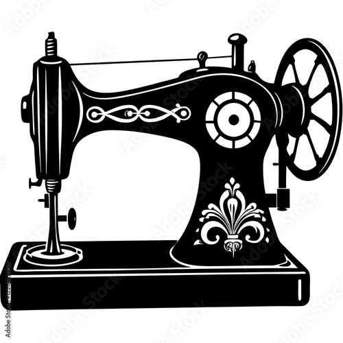 Vintage Sewing Silhouette on White