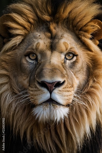 close up portrait of a lion