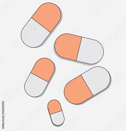 Print  Pills icon vector set. Simple and editable pills icons Medicament and pharmaceutical symbol. 1176