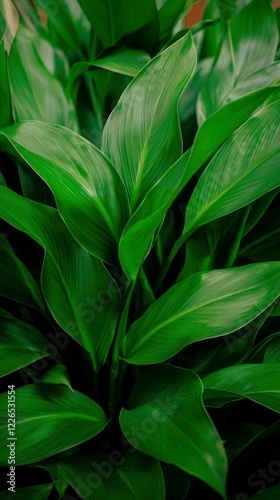 Wallpaper Mural Lush Green Tropical Foliage  Close Up  Nature Background  Plant Texture  Greenery  Leaf De Torontodigital.ca