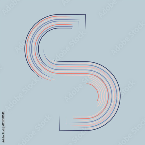 multi color lined s logo iillustration