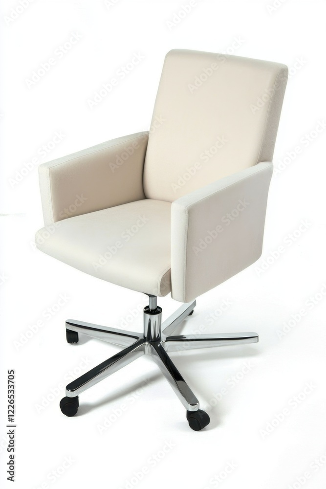 Ergonomic white office chair with adjustable height and swivel base Ergonomic white office chair with adjustable height and swivel base