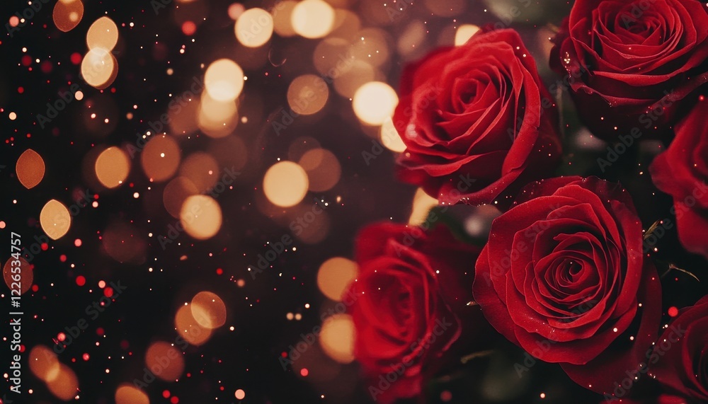 Romantic Red Rose Bouquet with Sparkling Lights Romantic Red Rose Bouquet with Sparkling Lights