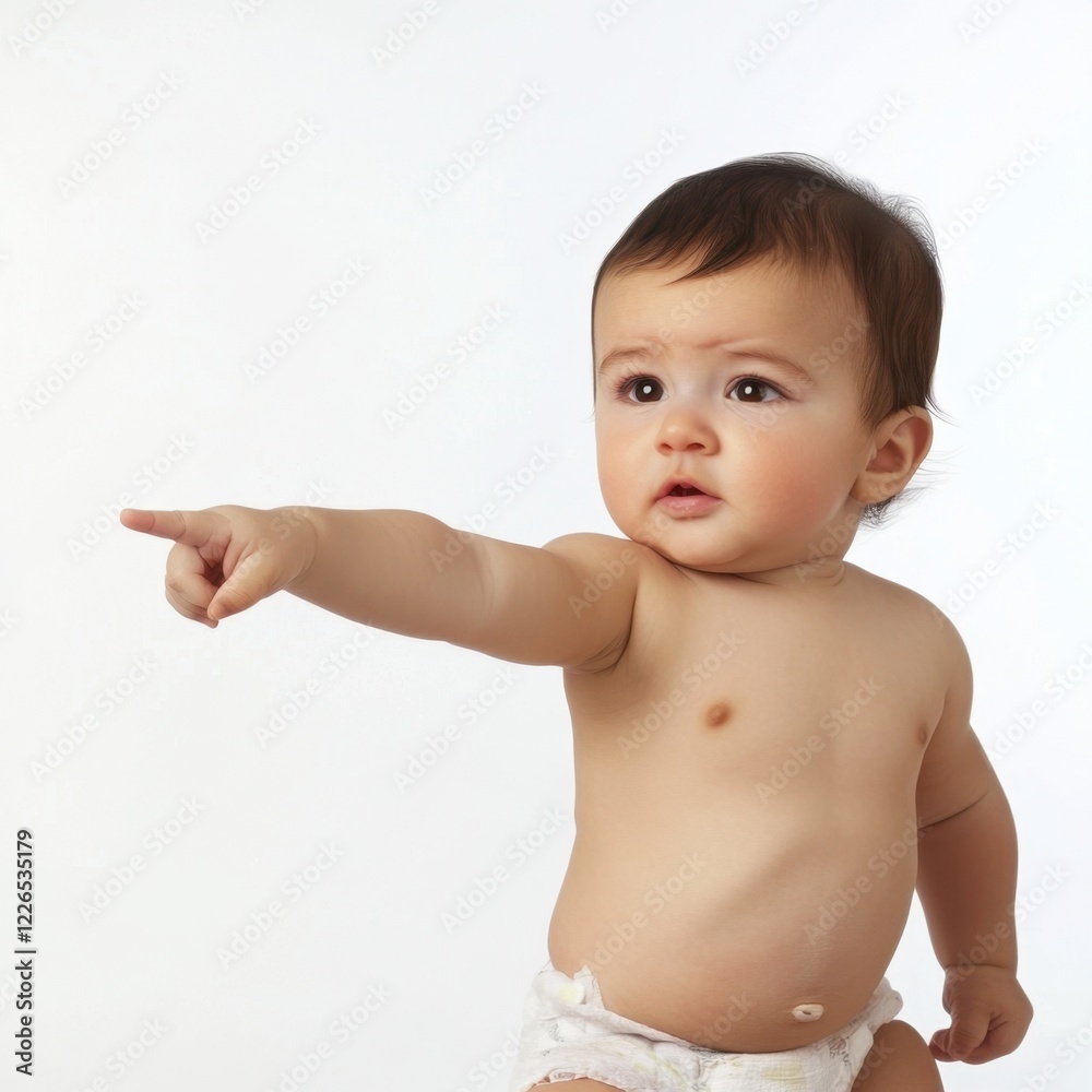 Funny baby with exaggerated facial expression and gesture Funny baby with exaggerated facial expression and gesture