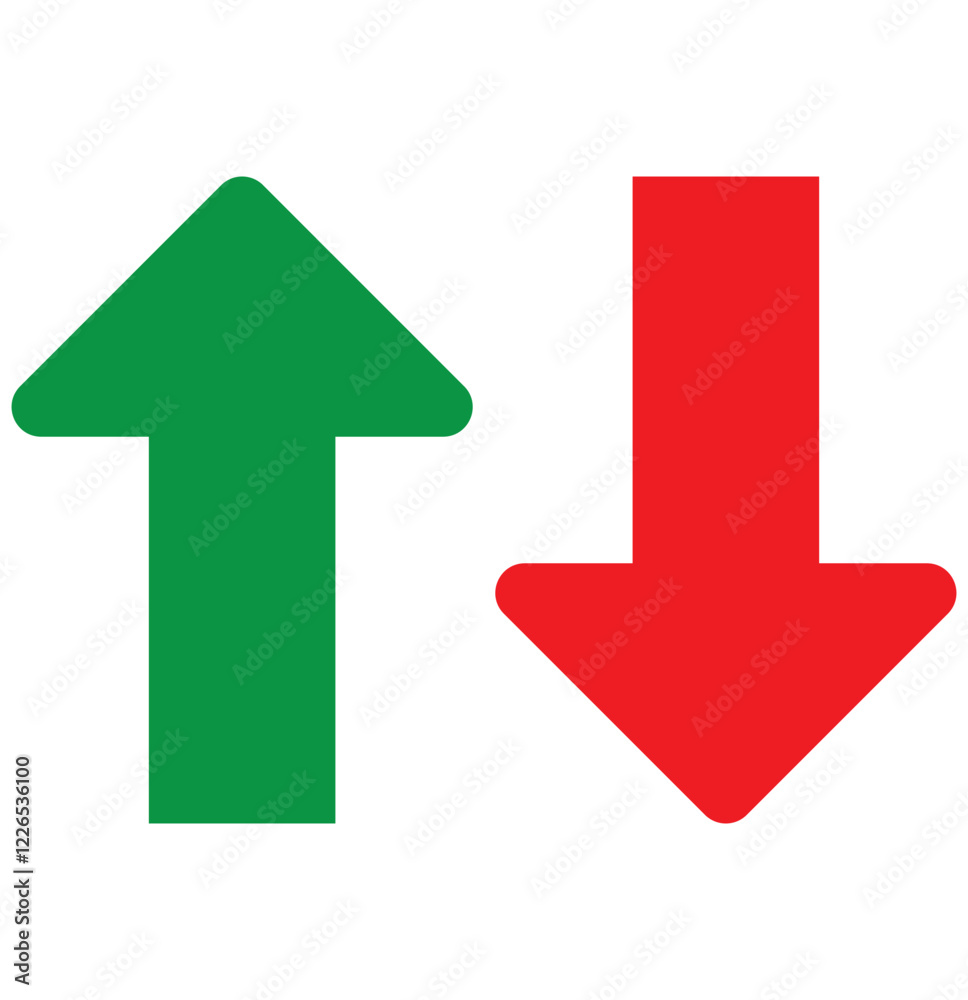 Print Up and down arrow icon with green and red circles 1176 Print Up and down arrow icon with green and red circles 1176
