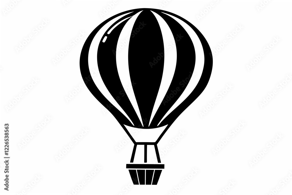 Naklejka premium air balloon silhouette vector illustration
