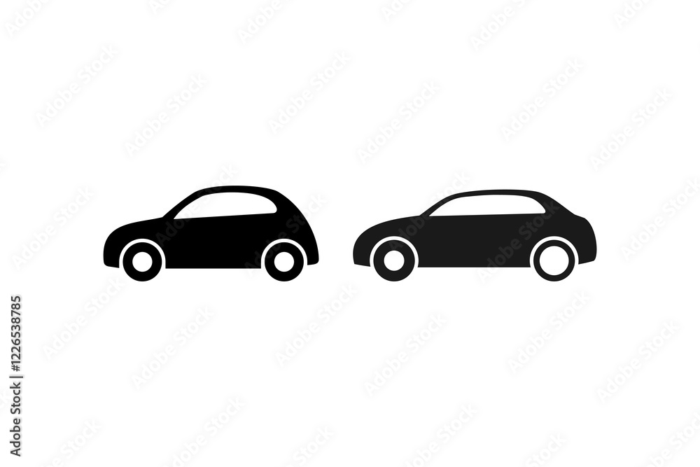silhouette of a sedan car view from the side silhouette of a sedan car view from the side
