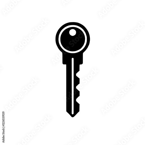 Classic Key Icon: A simple yet versatile vector illustration of a classic key, perfect for concepts related to security, access, and unlocking potential.