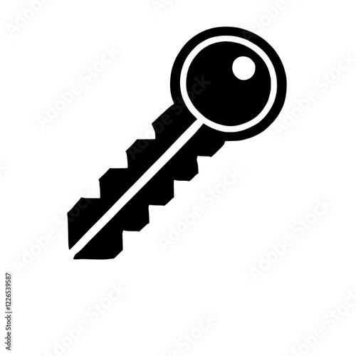 Key to Success: A sleek, modern key design, rendered in bold black, symbolizes access, opportunity, and potential.  The clean lines and simple design communicate clarity and straightforwardness.