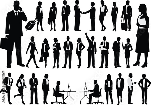Business Silhouettes Professional Corporate People for Modern Design & Branding