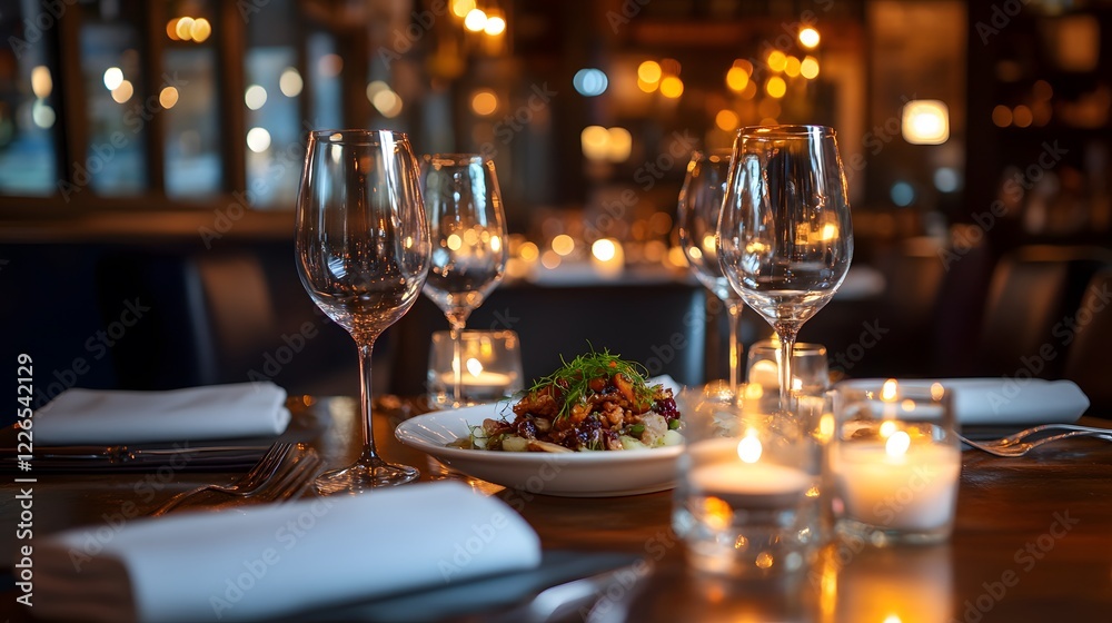 Obraz premium Intimate dinner wine & candles