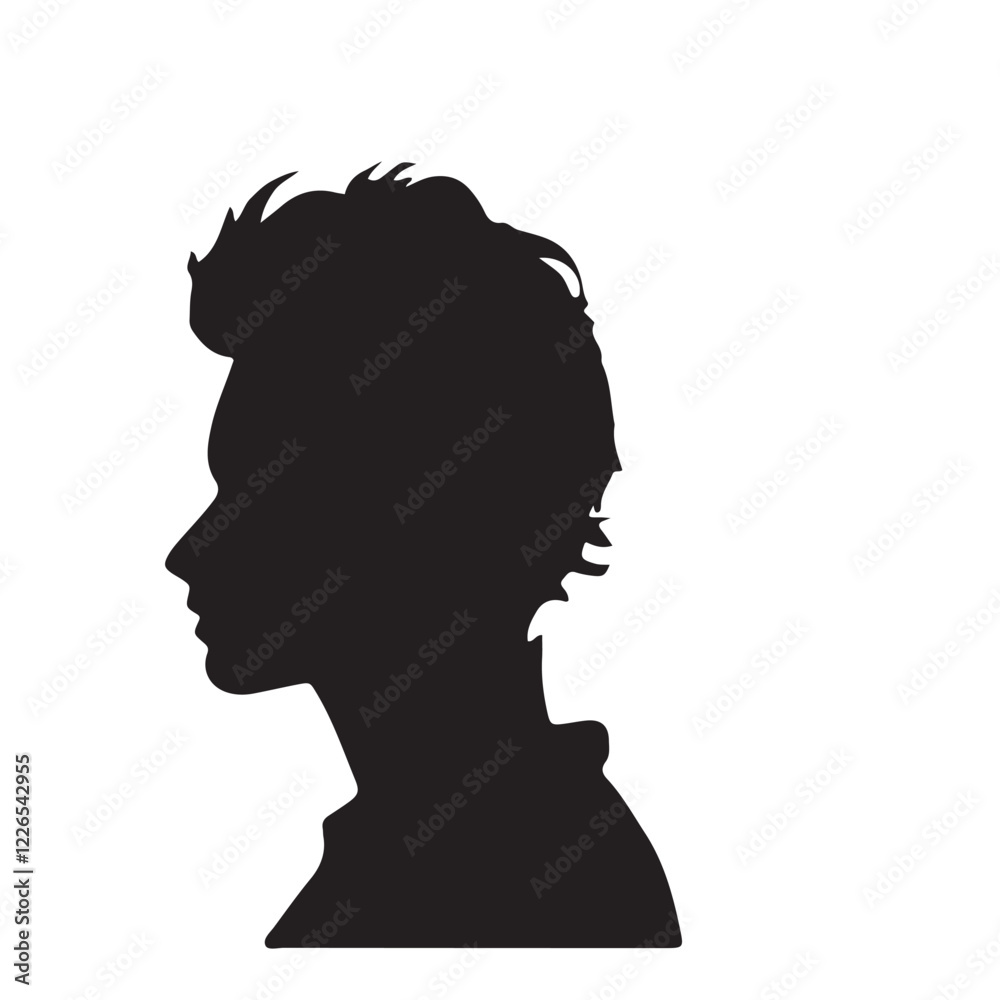silhouette of a man with a smile, silhouette of a woman, silhouette of a man silhouette of a man with a smile, silhouette of a woman, silhouette of a man