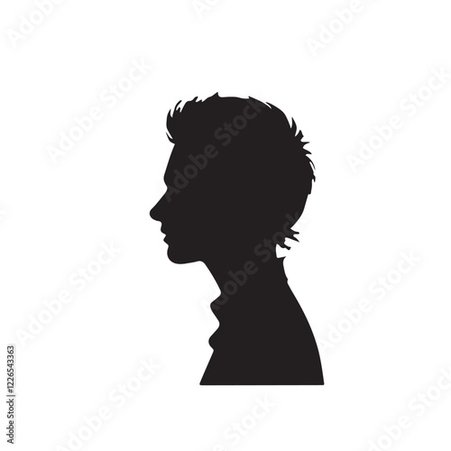 silhouette of a man with a smile, silhouette of a woman, silhouette of a man