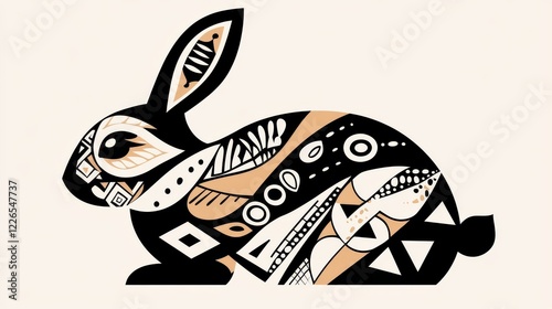 Artistic rabbit illustration abstract design graphic art creative environment side view photo