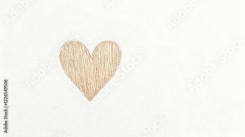 Handcrafted Wooden Heart Art on Simple White Background
