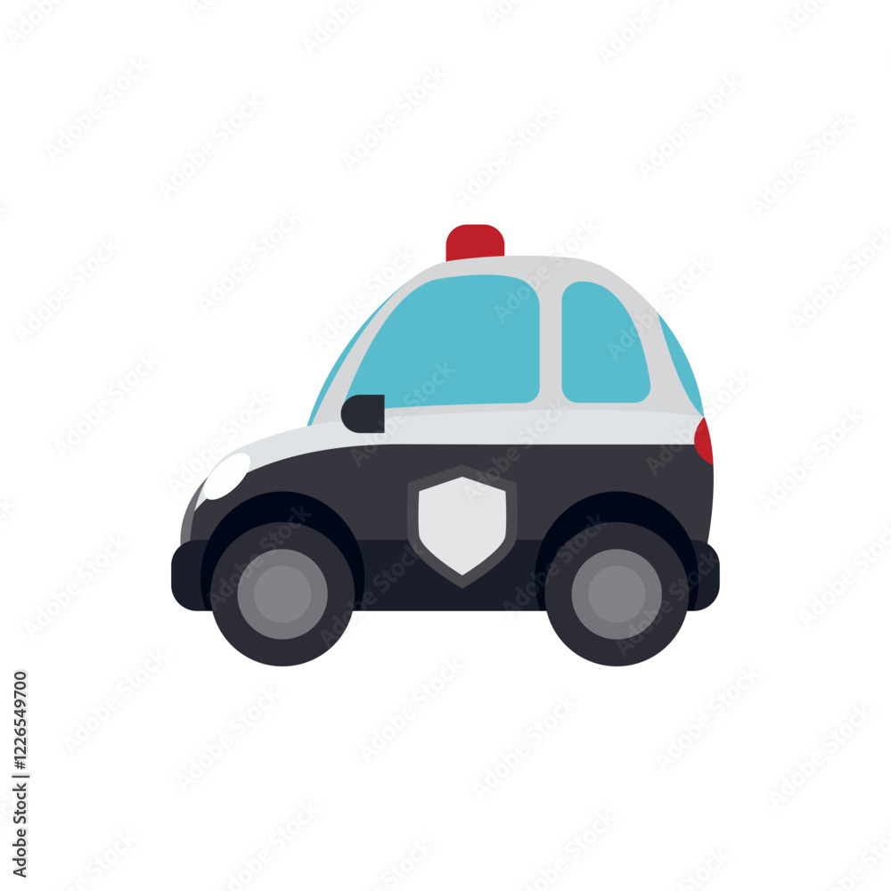 Fototapeta premium Police cop car vector illustration emoji