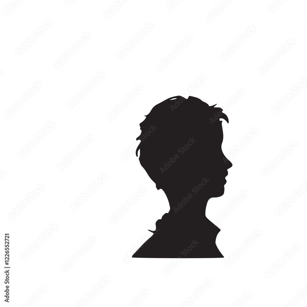 silhouette of a person with a hair vector on white background silhouette of a person with a hair vector on white background