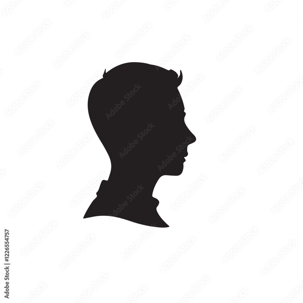 silhouette of a person with a hair vector on white background 