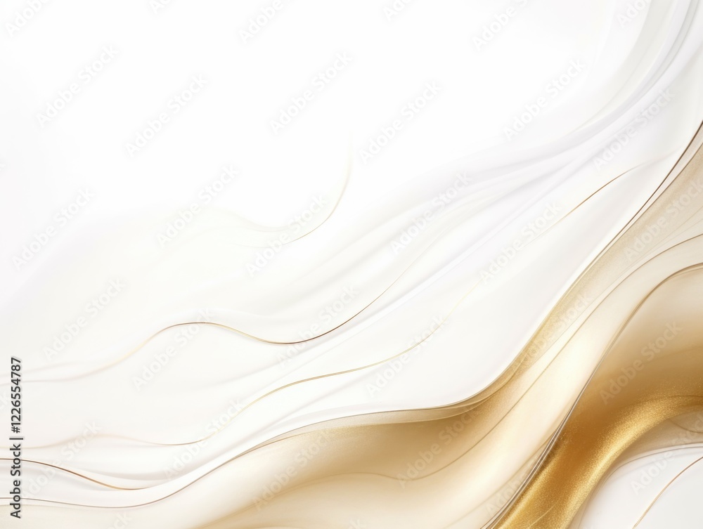 Obraz premium Free plain white background with gold wave