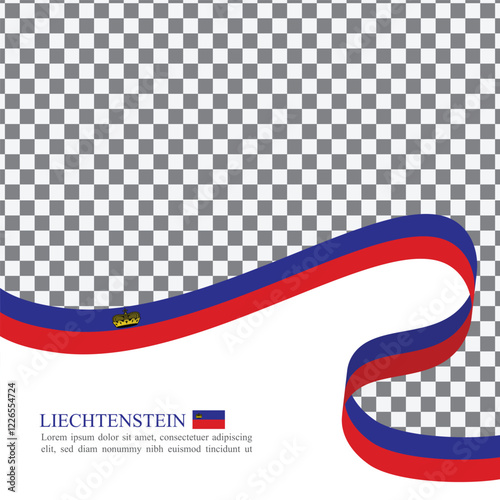 Liechtenstein national flag ribbon stock vector