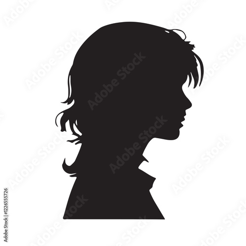 silhouette of a person with a hair vector on white background 