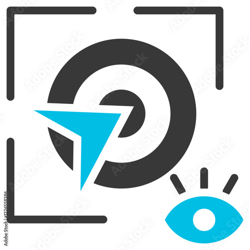 Vision Glyph Blue Grey Icon