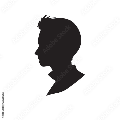 silhouette of a person with a hair vector on white background 