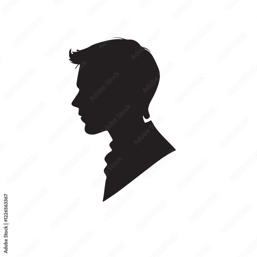 silhouette of a person with a hair vector on white background 