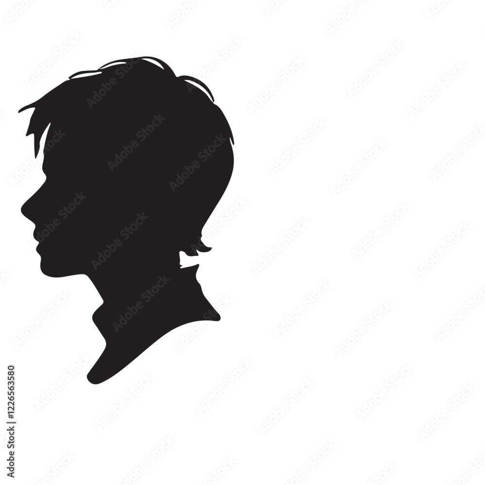 silhouette of a person with a hair vector on white background silhouette of a person with a hair vector on white background
