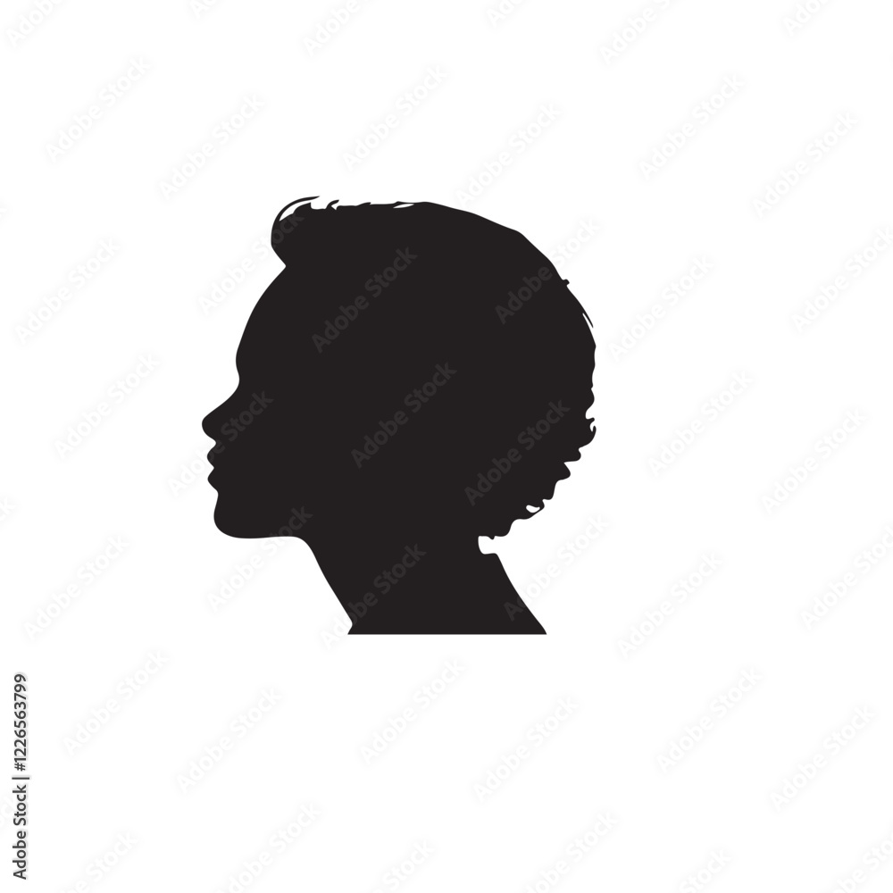 silhouette of a person with a hair vector on white background 