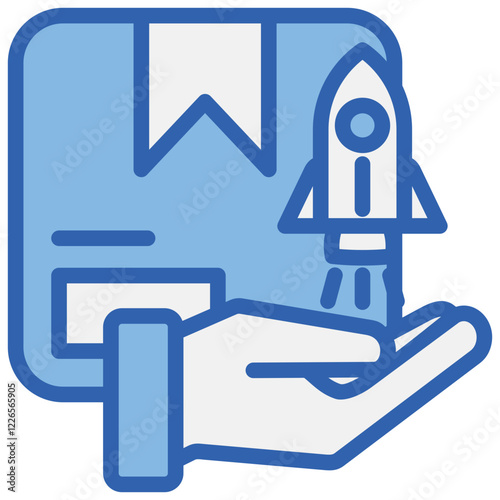 Launch Blue White Icon