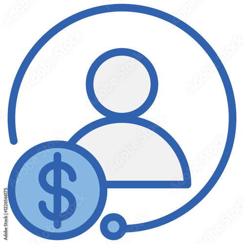 Customer Blue White Icon