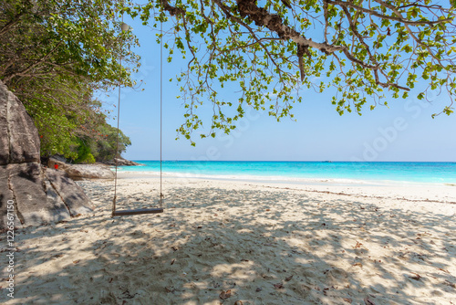 Koh Tachai is an island in the Similan Islands National Park in Lam Kaen Subdistrict, Thai Mueang, Phang Nga Province, An island with white sandy beaches and crystal clear water photo