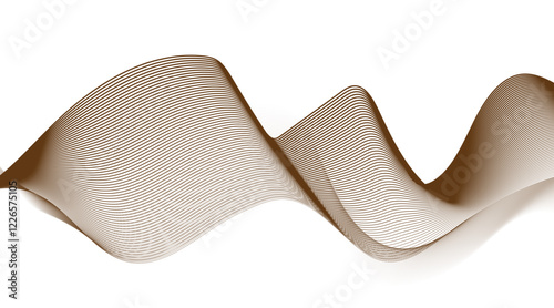 Abstract blue smooth wave on a white background. Dynamic sound wave. Design element. Vector illustration.
