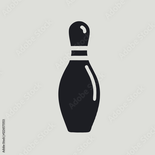 Bowling Pin silhouette in black on a white background