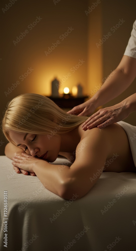 Obraz premium Relaxing Back Massage in a Luxurious Spa Setting