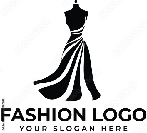 Elegant Black and White Fashion Logo for a Dress Boutique