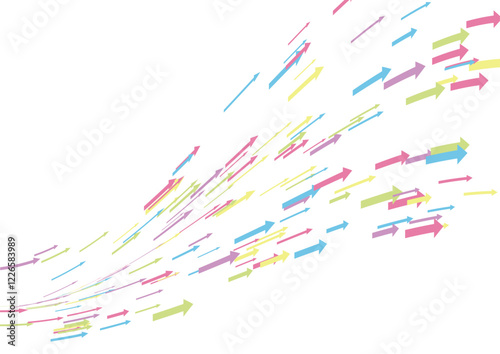 上昇するカラフルな矢印の背景素材