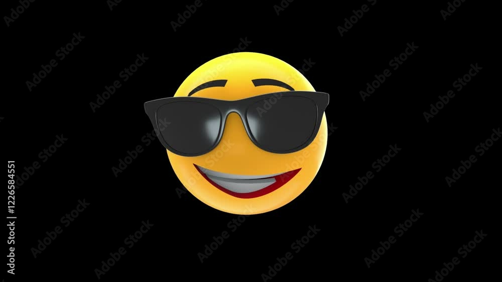 Happy Smiley Face Wearing Cool Sunglasses