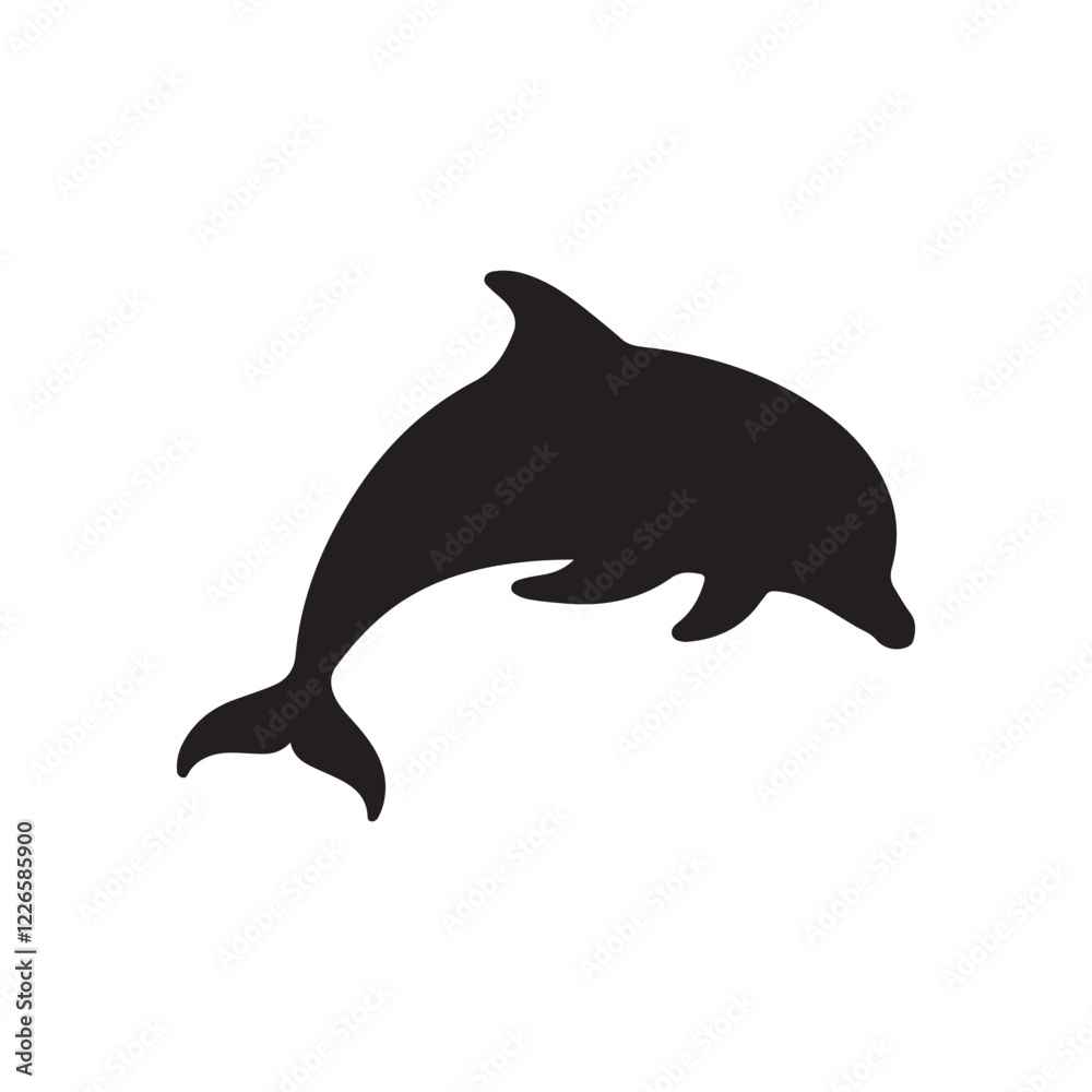 Dolphin black icon, isolated on white background. Vector illustration. Dolphin black icon, isolated on white background. Vector illustration.
