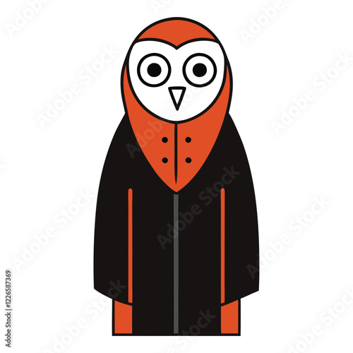 Funny barred owl vector art illustration