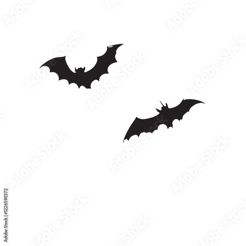 bat and bats shilahoutte vector  bundle on white background 