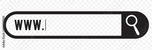 Internet browser search engine. Search bar for ui ux design and web site. Search address and navigation bar icon. Collection of search form templates for websites. Eps 10.