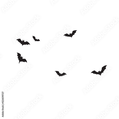 bat and bats shilahoutte vector  bundle on white background 