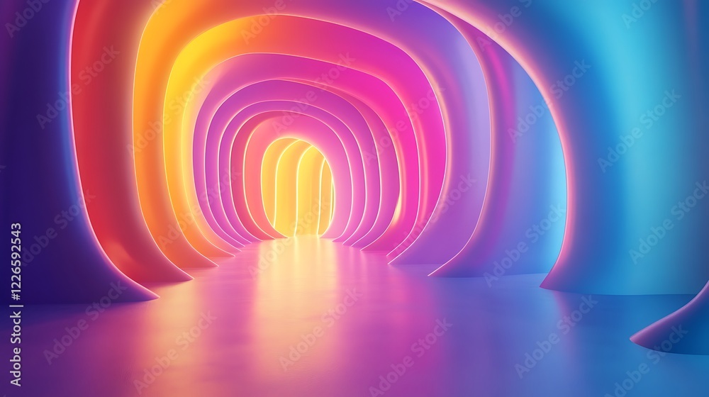 Fototapeta premium 3D render abstract background with colorful neon