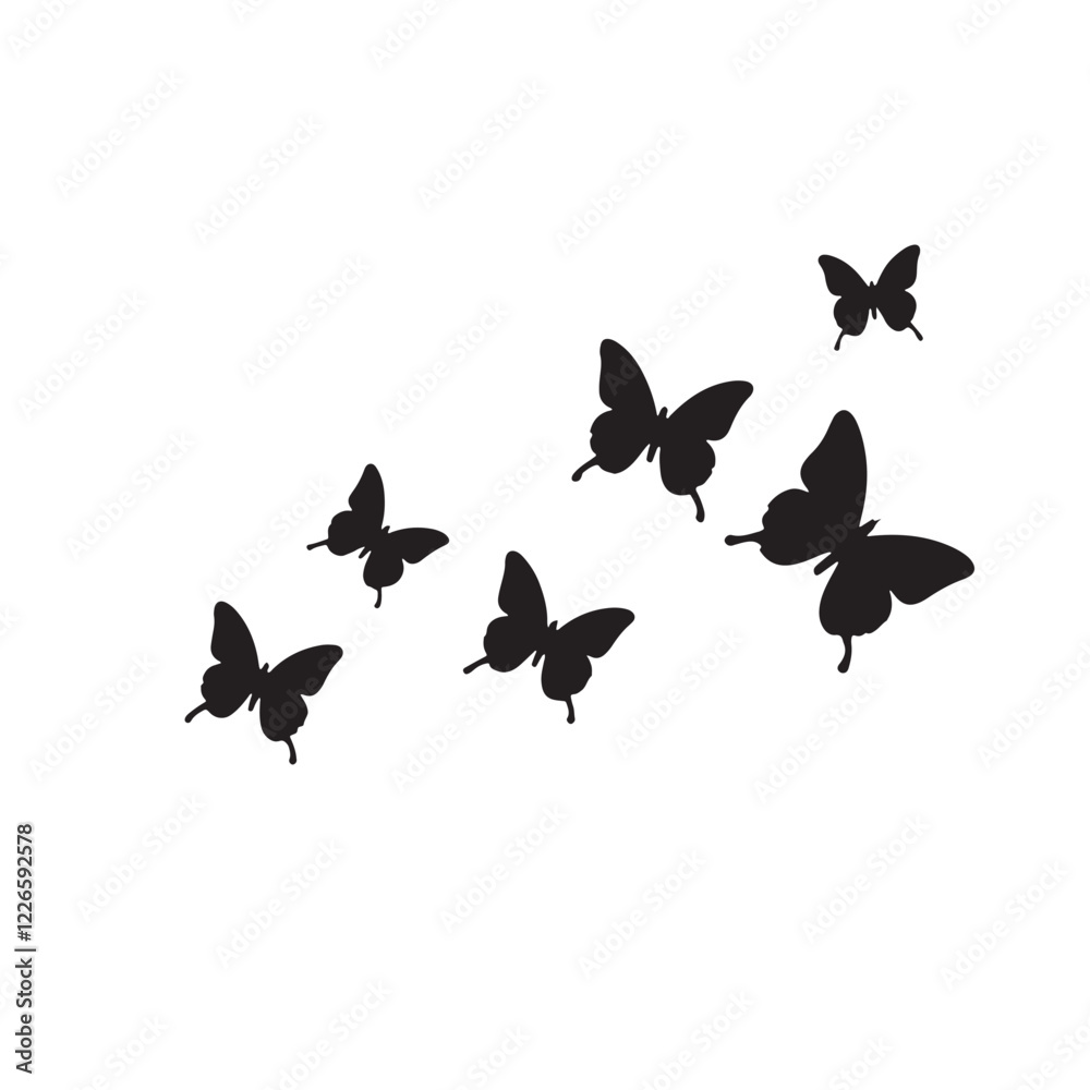 Fototapeta premium butterflies shilahoutte vector bundle design 