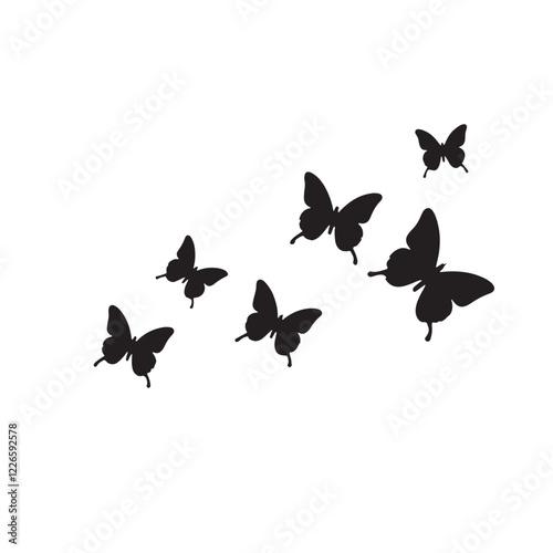 butterflies shilahoutte vector bundle design 